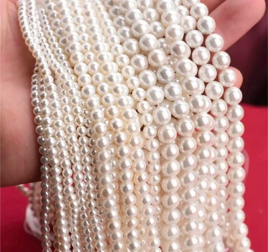 100 Pcs Pearl Beads for Jewelry Making – 3mm to 12mm Round Pearl Beads
