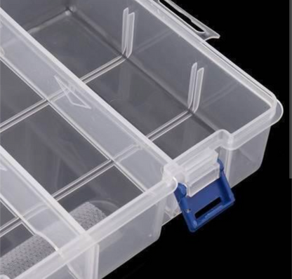8 Grids Large Size Beads & Jewelry Organizer Box Fully adjustable | Transparent Storage Case