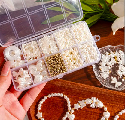10 Grids Pearl Beads Kit Box – Mixed Beads for DIY Jewelry Making