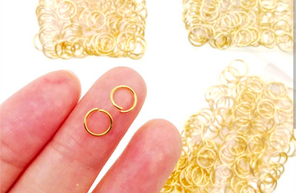 100 PCS Golden Jump Rings for Jewelry Making – Premium Metal Open Rings for DIY Crafts, Earrings, Necklaces & Bracelets