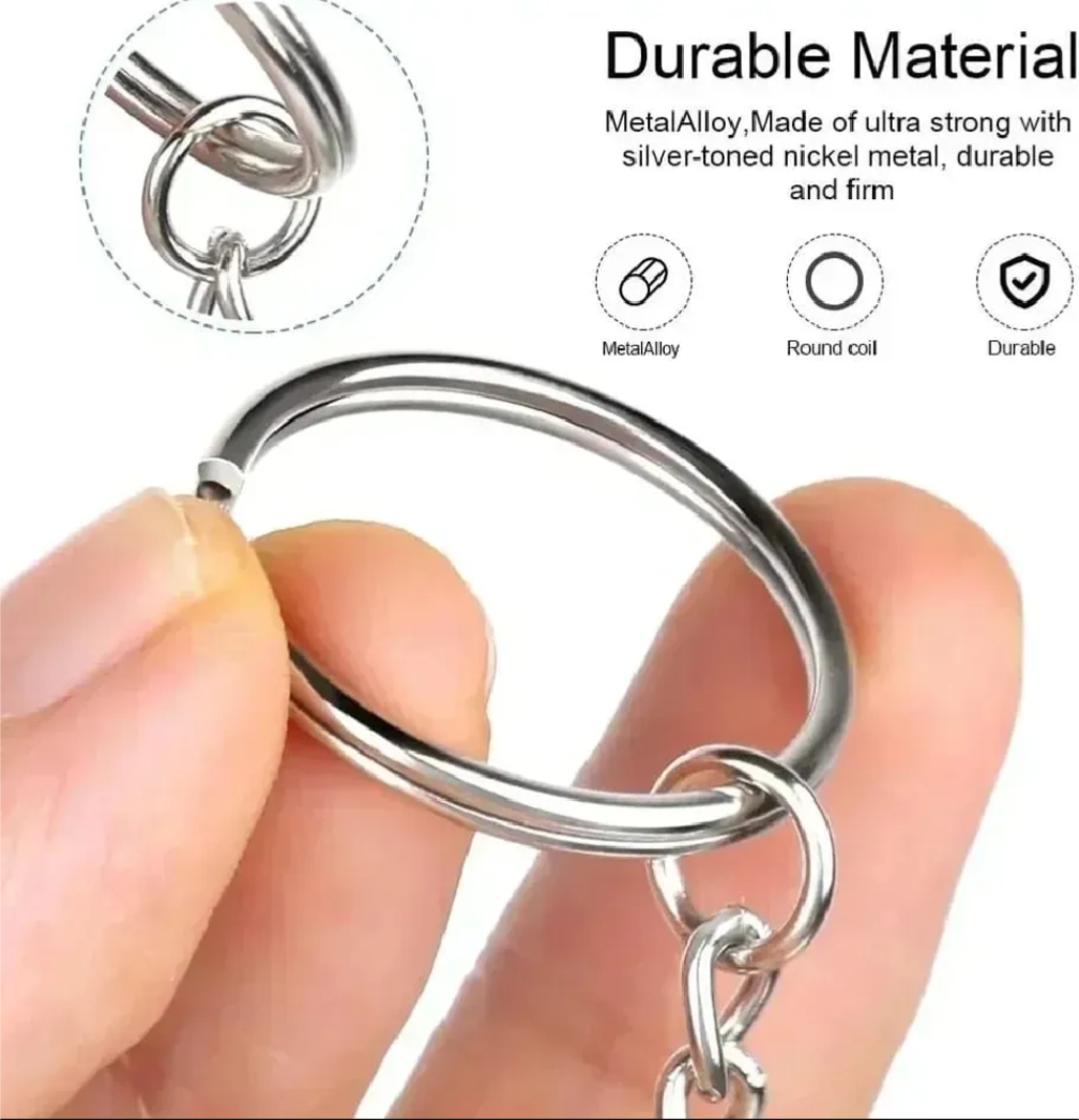 Pack of 10 Keychain Rings – Premium Metal Split Rings for Keychains, Jewelry Making & DIY Crafts