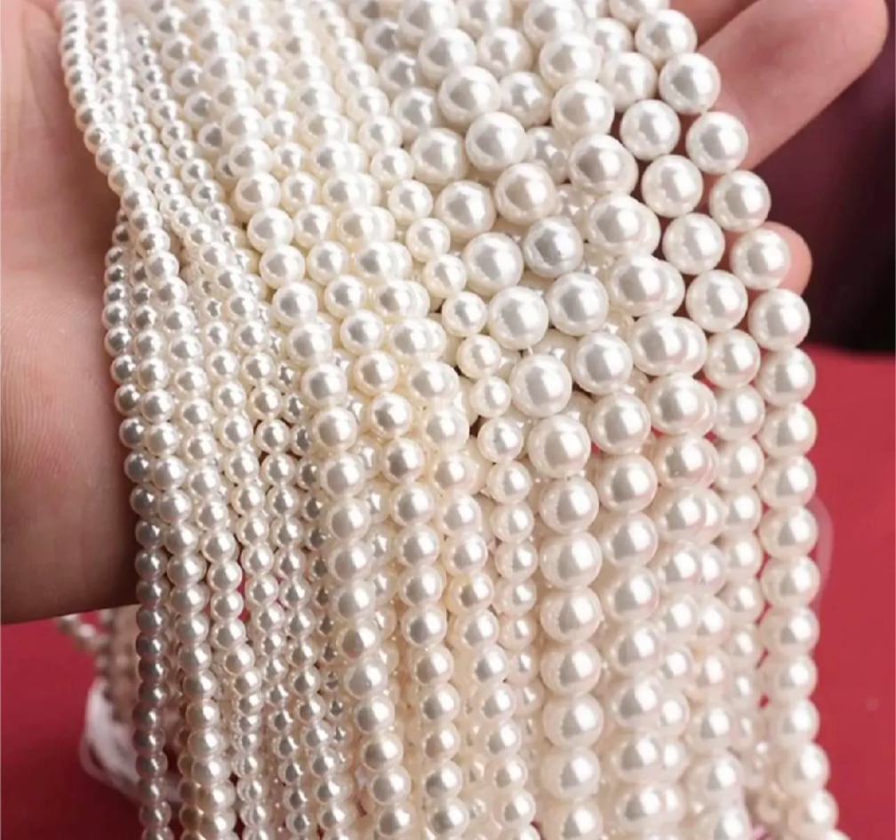 Pack of 100 White Pearl Beads – Medium Size Premium Faux Pearls for Jewelry Making, DIY Crafts & Decorations