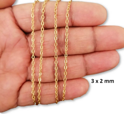 150cm Golden Cable Chain 3×2mm – Jewelry Making Chain for Necklace, Bracelet & DIY Crafts