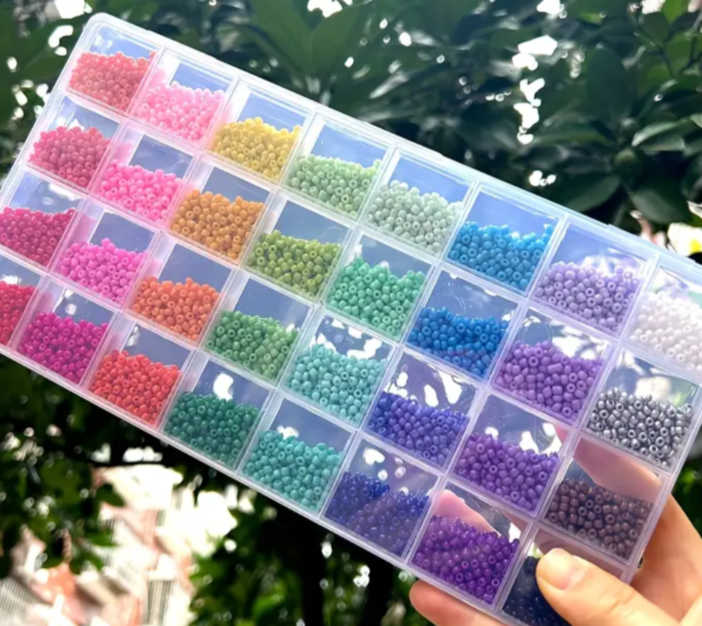 32 Grids Seed Beads Box – 10,000+ Colorful Seed Beads Kit for Jewelry Making, Bracelet, Necklace & DIY Craft Supplies