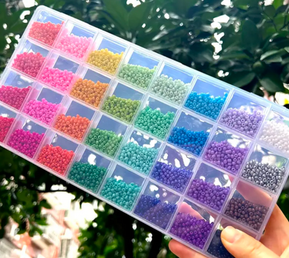 32 Grids Seed Beads Box – 10,000+ Colorful Seed Beads Kit for Jewelry Making, Bracelet, Necklace & DIY Craft Supplies