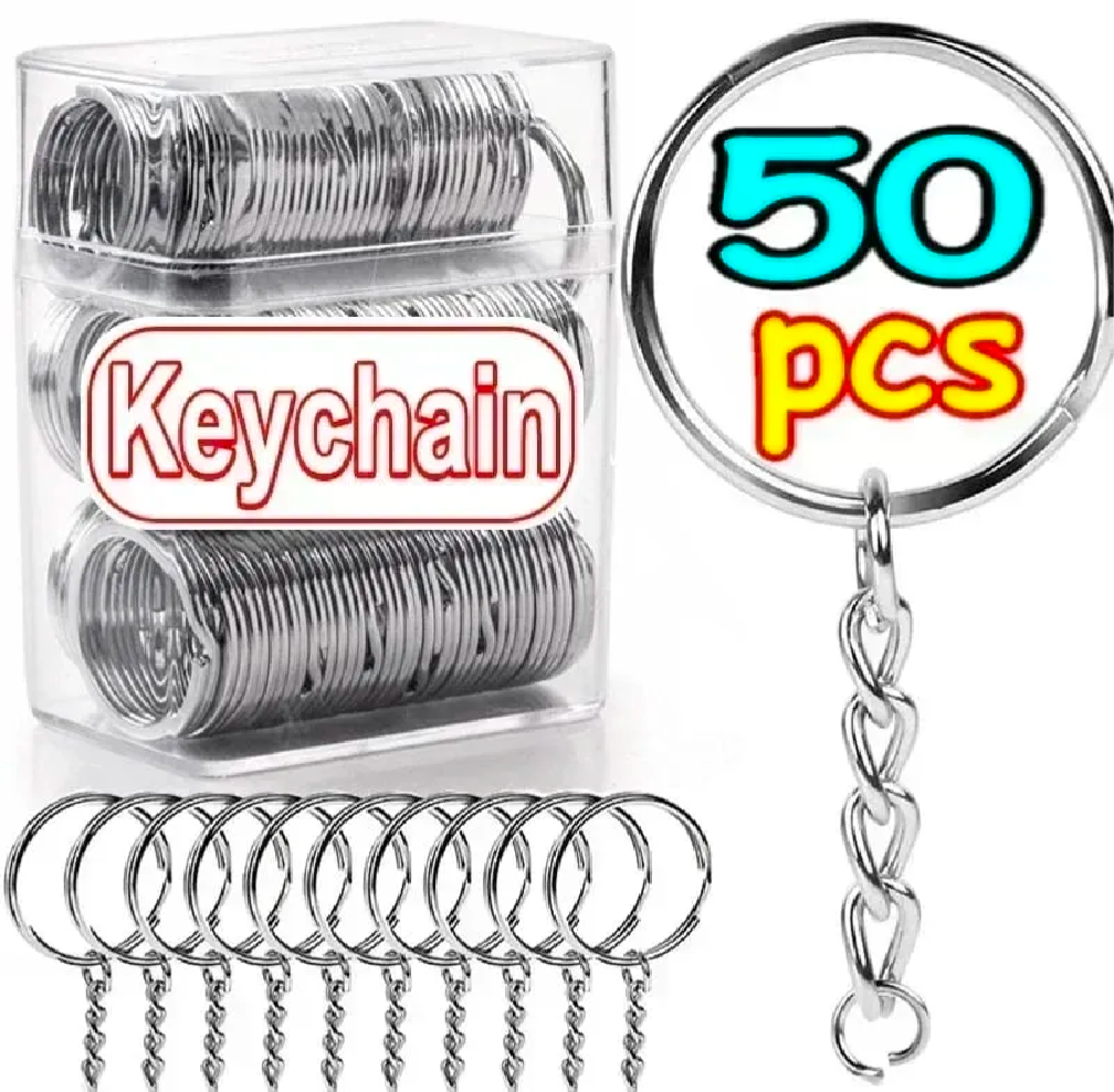Pack of 10 Keychain Rings – Premium Metal Split Rings for Keychains, Jewelry Making & DIY Crafts