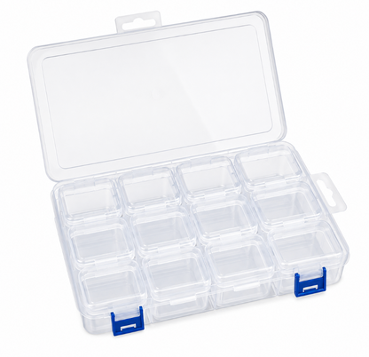 12 PCs Jewelry Organizer Box – Multi-Compartment Storage Box for Jewelry Making Supplies