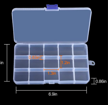 Beads Organizer Storage Box | Transparent Plastic Jewelry Organizer Case with Adjustable Compartments for Beads, Rings & DIY Craft Supplies