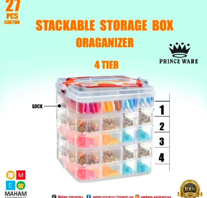 Layer Jewelry Organizer Box – Multi-Section Storage Case for Jewelry, Beads & Accessories