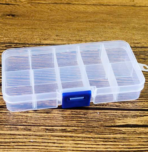 10 Grid Beads Organizer Storage Box – Transparent Plastic Jewelry Organizer for Beads, Stones, Diamonds & DIY Craft Supplies