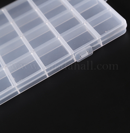 32 Grid Beads Organizer Storage Box | Transparent Plastic Jewelry Organizer Case for Seed Beads, Pearls, Rhinestones & DIY Craft Supplies
