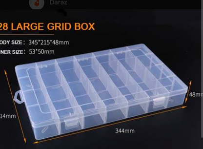 28 Grids Large Size Beads Organizer Box | Jewelry Making & Craft Storage