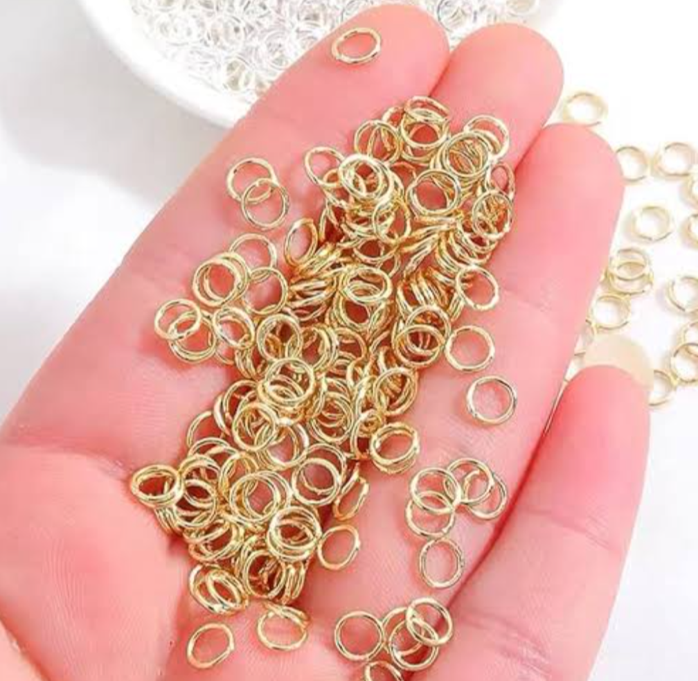 100 PCS Golden Jump Rings for Jewelry Making – Premium Metal Open Rings for DIY Crafts, Earrings, Necklaces & Bracelets