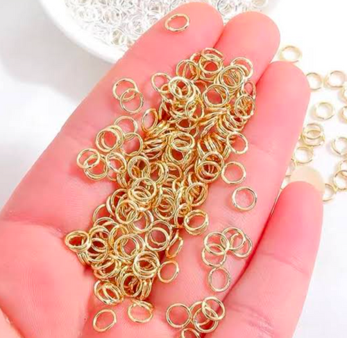 100 PCS Golden Jump Rings for Jewelry Making – Premium Metal Open Rings for DIY Crafts, Earrings, Necklaces & Bracelets