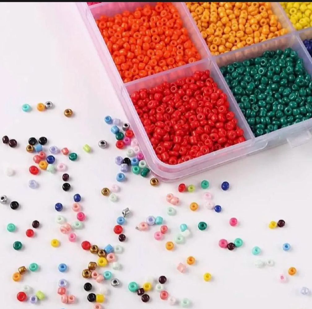 Full Seed Beads Kit Box – Mix Random Colors for Jewelry Making | DIY Bracelet & Necklace Beads Set
