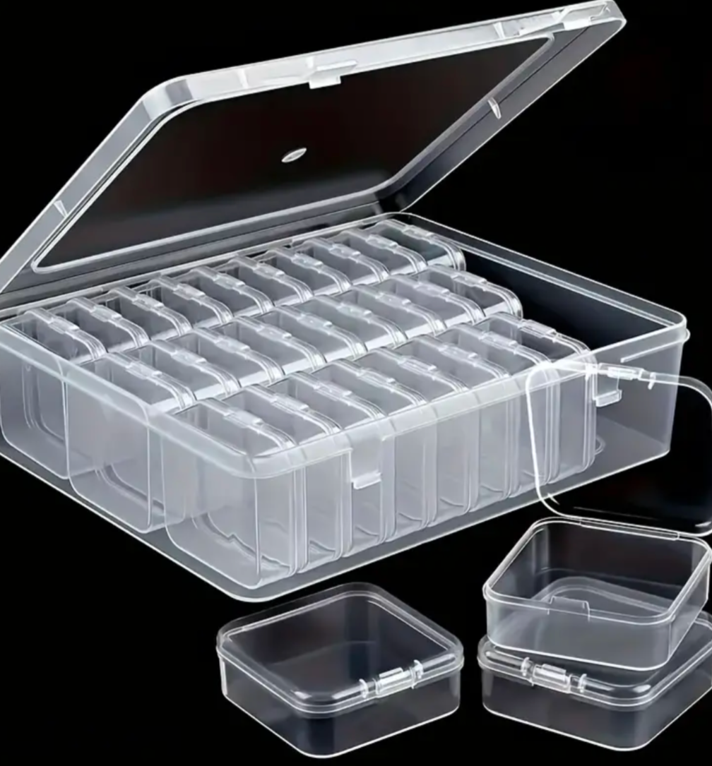 24 PCS Jewelry Organizer Storage Box Set | Transparent Beads Organizer for Jewelry Making, Seed Beads, Rhinestones & DIY Craft Supplies