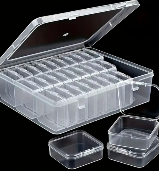 24 PCS Jewelry Organizer Storage Box Set | Transparent Beads Organizer for Jewelry Making, Seed Beads, Rhinestones & DIY Craft Supplies