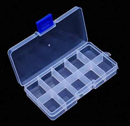 Beads Organizer Storage Box | Transparent Plastic Jewelry Organizer Case with Adjustable Compartments for Beads, Rings & DIY Craft Supplies