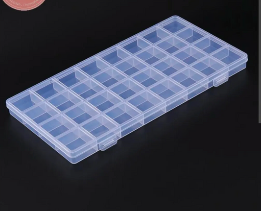 32 Grid Beads Organizer Storage Box | Transparent Plastic Jewelry Organizer Case for Seed Beads, Pearls, Rhinestones & DIY Craft Supplies