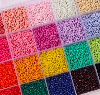 Full Seed Beads Kit Box – Mix Random Colors for Jewelry Making | DIY Bracelet & Necklace Beads Set