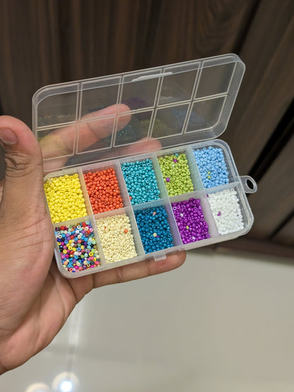 10 Grid Seed Beads kit  Box – Colorful Beads Kit for Jewelry Making, Bracelets & DIY Crafts