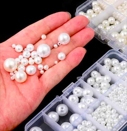10 Grids Pearl Beads Kit Box – Mixed Beads for DIY Jewelry Making