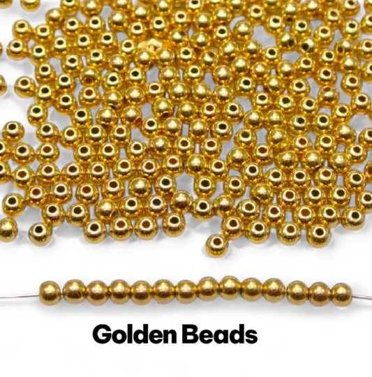 100 Pcs 6mm Golden Beads – Premium Quality for making jwellery items and more craft bracelet