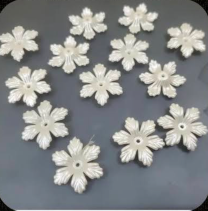 30 PCs Flower Style Pearl Beads for Jewelry Making & Resin Art
