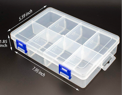 8 Grids Large Size Beads & Jewelry Organizer Box Fully adjustable | Transparent Storage Case