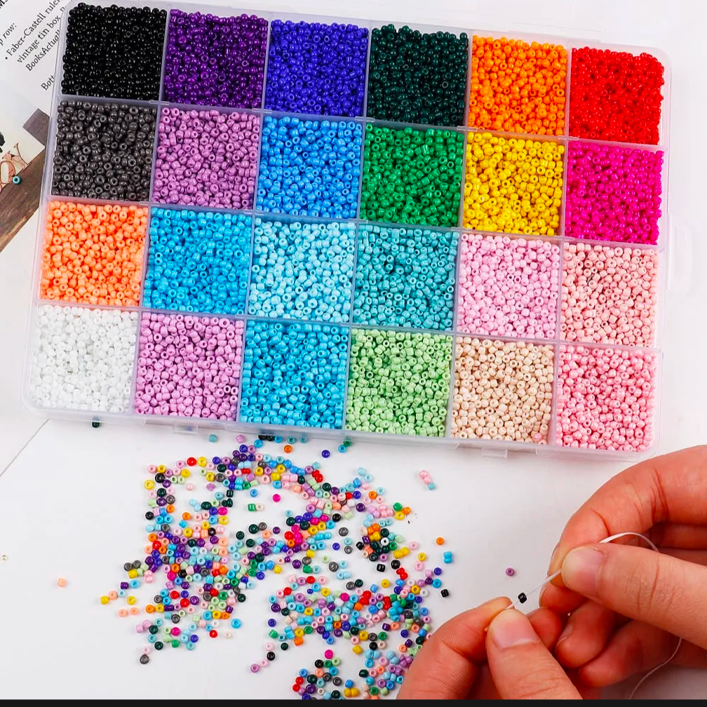 7000+ Premium Seed Beads Kit Box – 24 Luxury Colors for Jewelry Making, Bracelet, Necklace & DIY Crafts