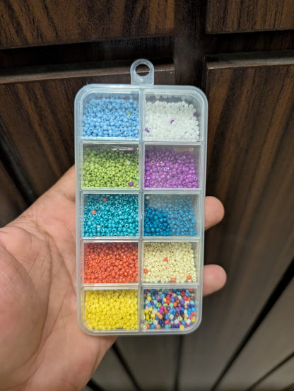 10 Grid Seed Beads kit  Box – Colorful Beads Kit for Jewelry Making, Bracelets & DIY Crafts