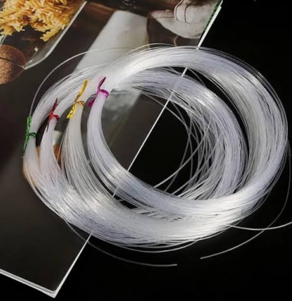 0.50mm Clear Fish Wire 60 Meter Roll – Strong Nylon Beading Thread for Jewelry Making, Bracelet, Necklace & DIY Crafts