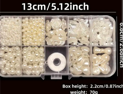10 Grids Pearl Beads Kit Box – Mixed Beads for DIY Jewelry Making