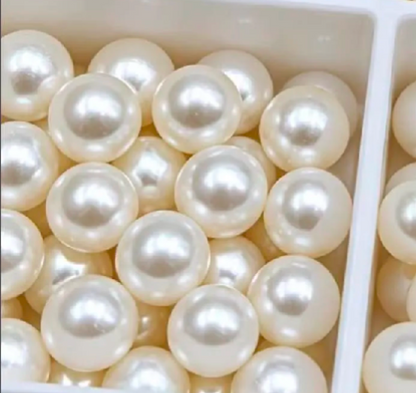 Pack of 100 White Pearl Beads – Medium Size Premium Faux Pearls for Jewelry Making, DIY Crafts & Decorations