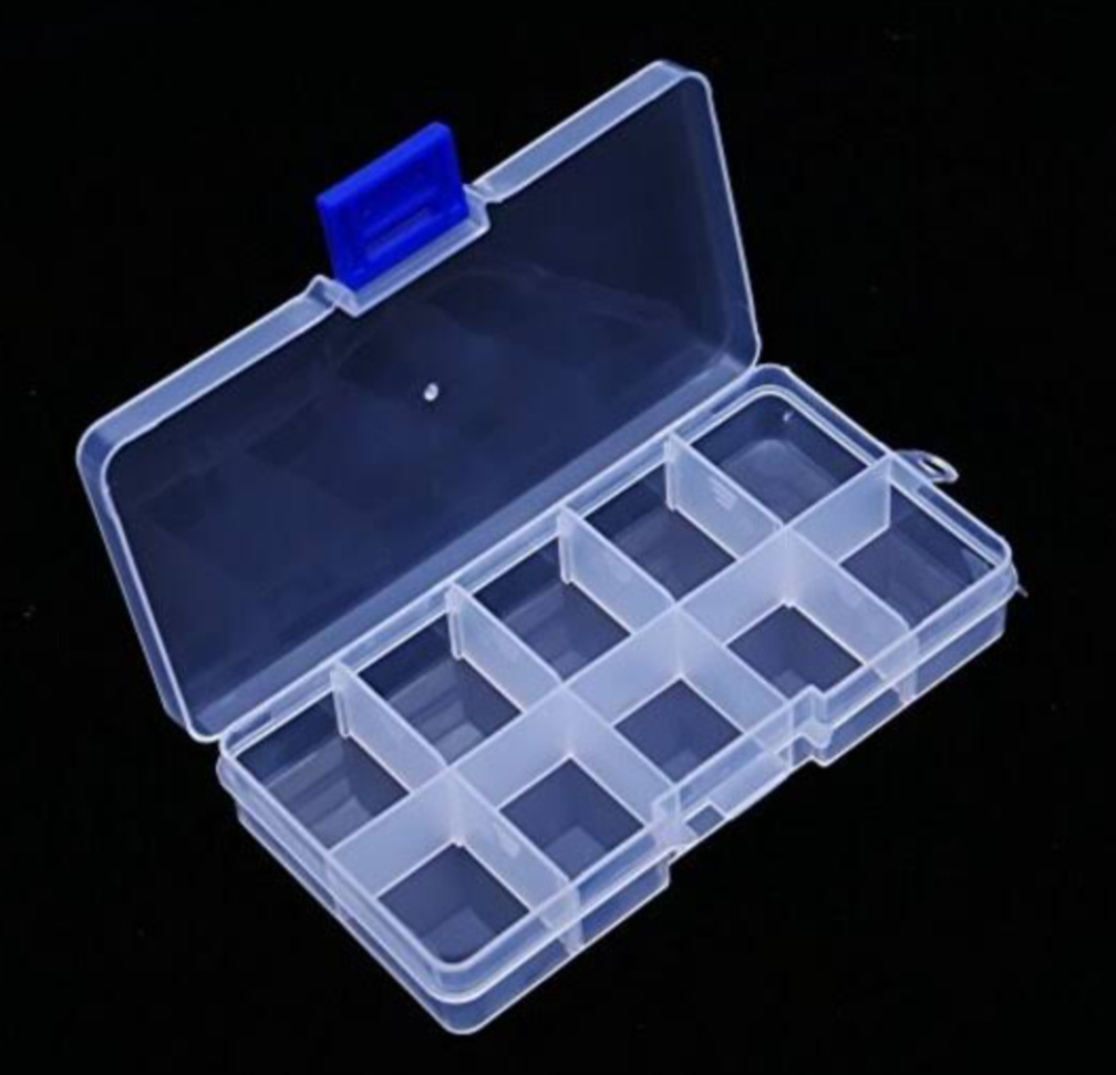 10 Grid Beads Organizer Storage Box – Transparent Plastic Jewelry Organizer for Beads, Stones, Diamonds & DIY Craft Supplies