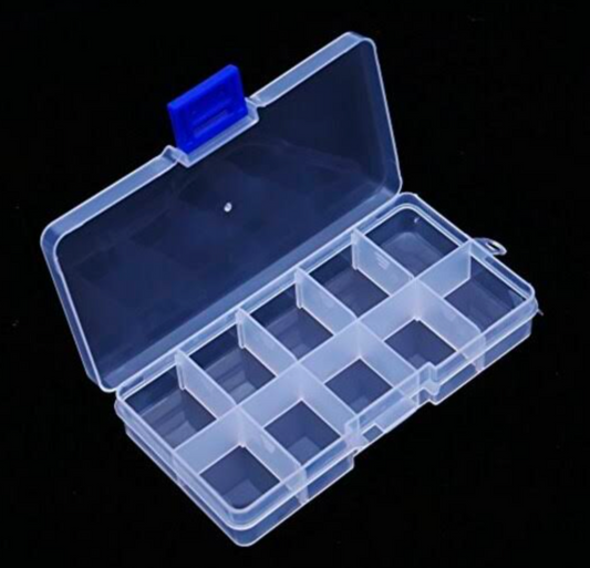 10 Grid Beads Organizer Storage Box – Transparent Plastic Jewelry Organizer for Beads, Stones, Diamonds & DIY Craft Supplies