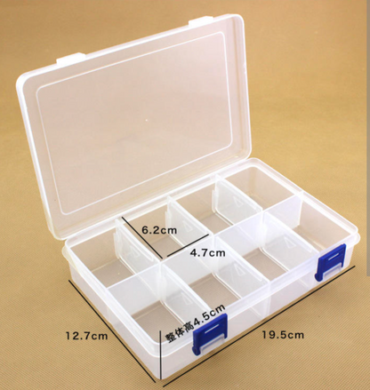8 Grids Large Size Beads & Jewelry Organizer Box Fully adjustable | Transparent Storage Case
