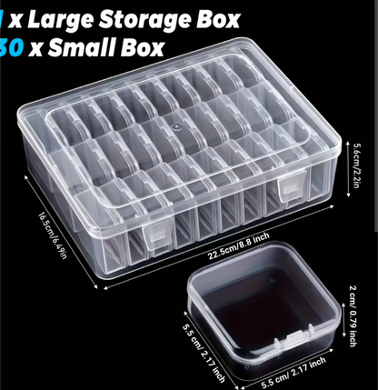 30 PCs Jewelry Organizer Storage Box | Transparent Beads & Craft Supplies Organizer