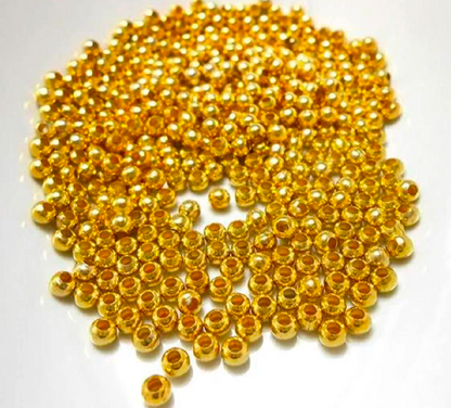 100 Pcs 6mm Golden Beads – Premium Quality for making jwellery items and more craft bracelet
