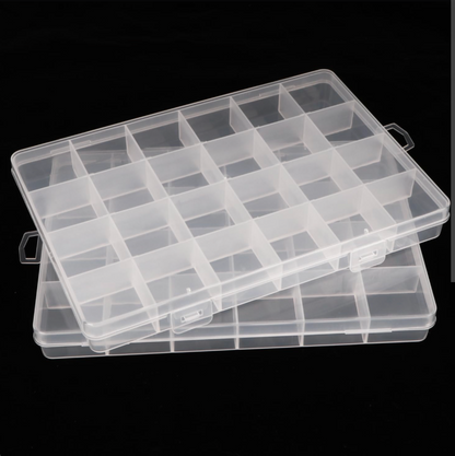 Beads Organizer Storage Box | Transparent Plastic Jewelry Organizer Case with Adjustable Compartments for Beads, Rings & DIY Craft Supplies