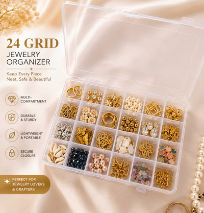 24 Grids Jumbo Size Jewelry Organizer Box – Premium Quality