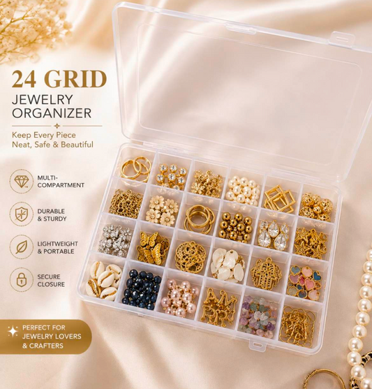 24 Grids Jumbo Size Jewelry Organizer Box – Premium Quality