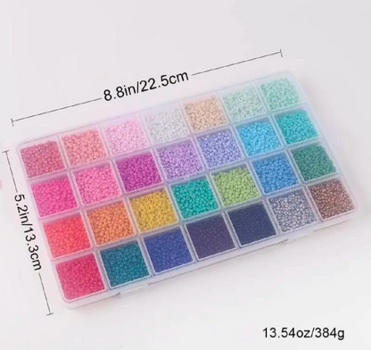 Full Seed Beads Kit Box – Mix Random Colors for Jewelry Making | DIY Bracelet & Necklace Beads Set