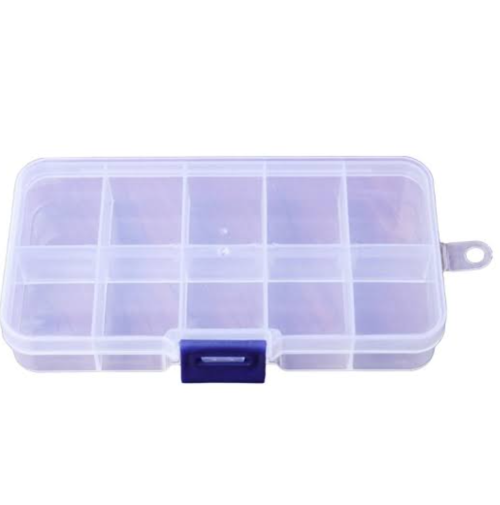 10 Grid Beads Organizer Storage Box – Transparent Plastic Jewelry Organizer for Beads, Stones, Diamonds & DIY Craft Supplies