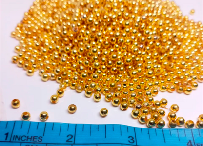100 Pcs 6mm Golden Beads – Premium Quality for making jwellery items and more craft bracelet