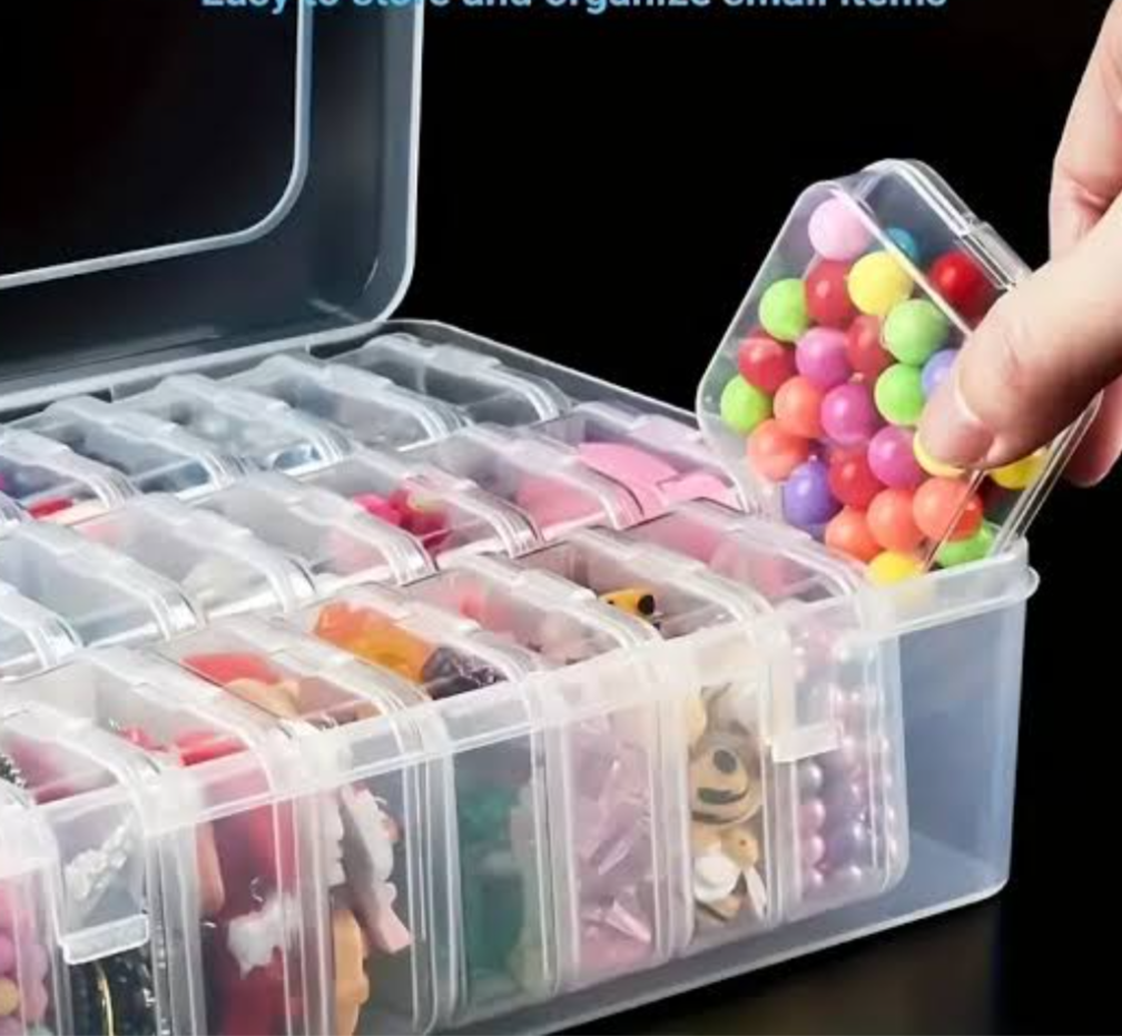 24 PCS Jewelry Organizer Storage Box Set | Transparent Beads Organizer for Jewelry Making, Seed Beads, Rhinestones & DIY Craft Supplies