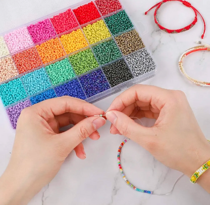 Full Seed Beads Kit Box – Mix Random Colors for Jewelry Making | DIY Bracelet & Necklace Beads Set