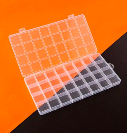 32 Grid Beads Organizer Storage Box | Transparent Plastic Jewelry Organizer Case for Seed Beads, Pearls, Rhinestones & DIY Craft Supplies