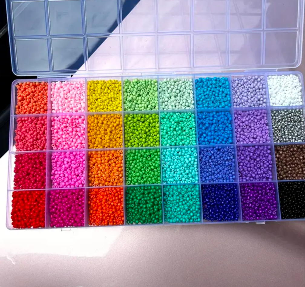 32 Grids Seed Beads Box – 10,000+ Colorful Seed Beads Kit for Jewelry Making, Bracelet, Necklace & DIY Craft Supplies