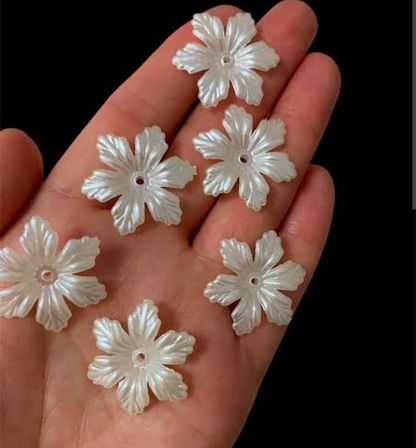 30 PCs Flower Style Pearl Beads for Jewelry Making & Resin Art
